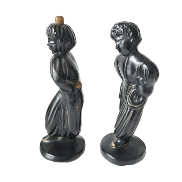 Claytonware Chalk Harlem Dancers Black Gold Trim Vintage Mid Century - Picture 5 of 8